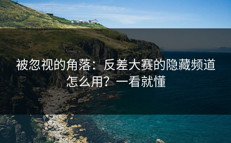 被忽视的角落：反差大赛的隐藏频道怎么用？一看就懂
