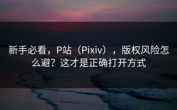 新手必看，P站（Pixiv），版权风险怎么避？这才是正确打开方式