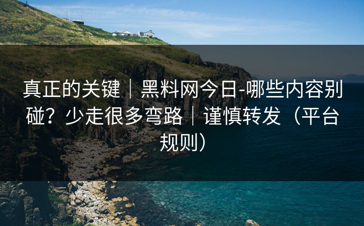 真正的关键｜黑料网今日-哪些内容别碰？少走很多弯路｜谨慎转发（平台规则）