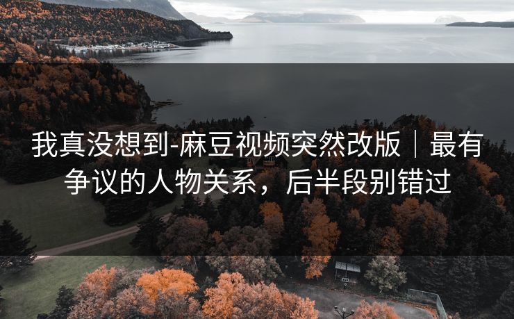 我真没想到-麻豆视频突然改版|最有争议的人物关系,后半段别错过 我真没想到-麻豆视频突然改版|最有争议的人物关系,后半段别错过