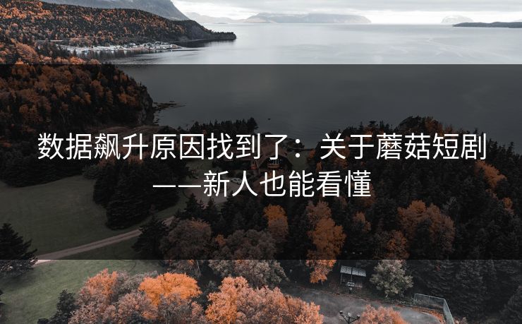 数据飙升原因找到了:关于蘑菇短剧——新人也能看懂 数据飙升原因找到了:关于蘑菇短剧——新人也能看懂