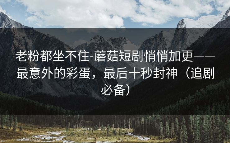 老粉都坐不住-蘑菇短剧悄悄加更——最意外的彩蛋,最后十秒封神(追剧必备) 老粉都坐不住-蘑菇短剧悄悄加更——最意外的彩蛋,最后十秒封神(追剧必备)