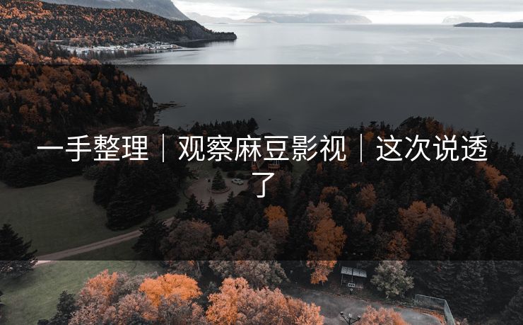 一手整理|观察麻豆影视|这次说透了 一手整理|观察麻豆影视|这次说透了